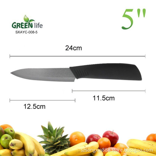 5 inch ceramic utility knife with soft handle for fruit and vegetable,new kitchen tool,hand polish